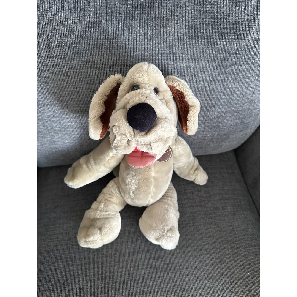 1981 Vintage Wrinkles the Dog Plush Hand Puppet Heritage Tan Ganz Bros